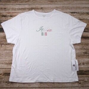 Cruisewear & Co. Women's Size XXL Italia White Short Sleeve Shirt #1531